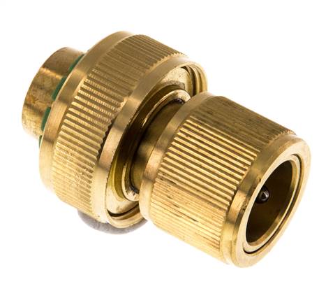 Messing GARDENA Style Schlauchverbinder 19 mm (3/4") Wasserstop
