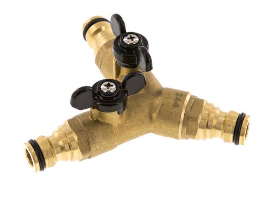 Messing 3x Gartenschlauch Plug Kugelhahn