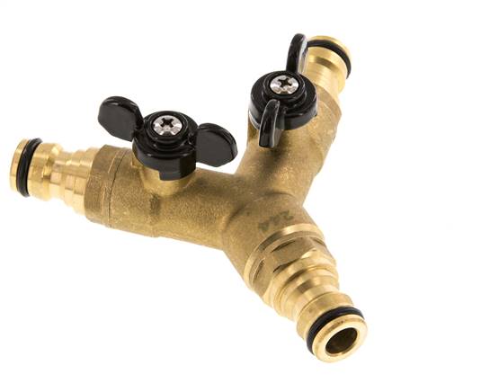 Messing 3x Gartenschlauch Plug Kugelhahn