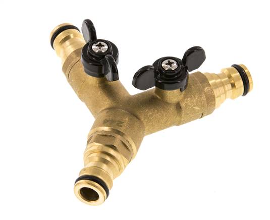 Messing 3x Gartenschlauch Plug Kugelhahn
