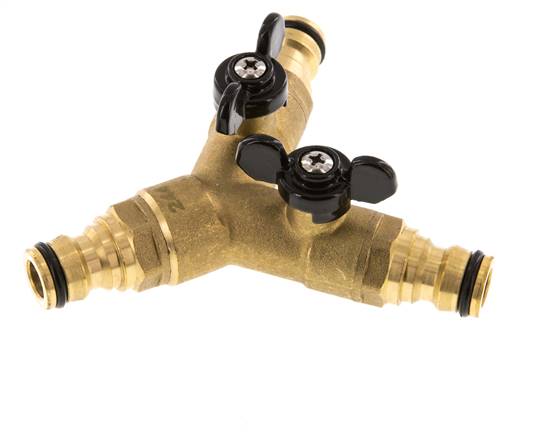 Messing 3x Gartenschlauch Plug Kugelhahn