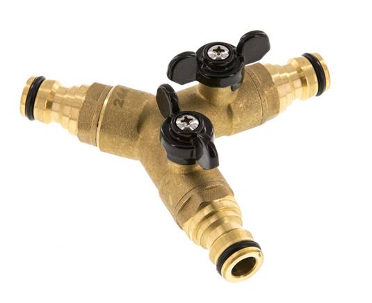 Messing 3x Gartenschlauch Plug Kugelhahn