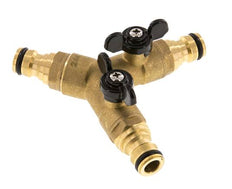 Messing 3x Gartenschlauch Plug Kugelhahn