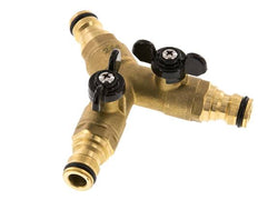 Messing 3x Gartenschlauch Plug Kugelhahn