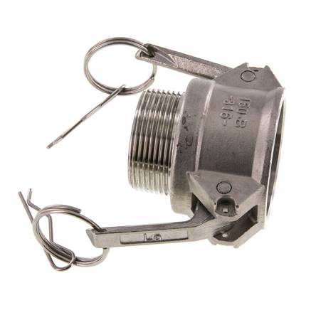 Camlock DN 40 (1 1/2'') Edelstahlkupplung R 1 1/2'' Außengewinde Typ B MIL-C-27487