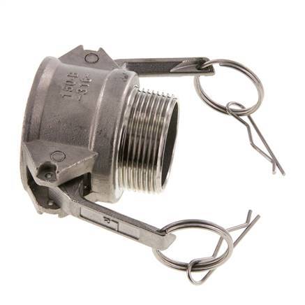 Camlock DN 40 (1 1/2'') Edelstahlkupplung R 1 1/2'' Außengewinde Typ B MIL-C-27487