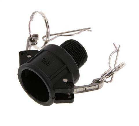 Camlock DN 20 (3/4'') Polypropylen-Kupplung R 3/4'' Außengewinde Typ B MIL-C-27487