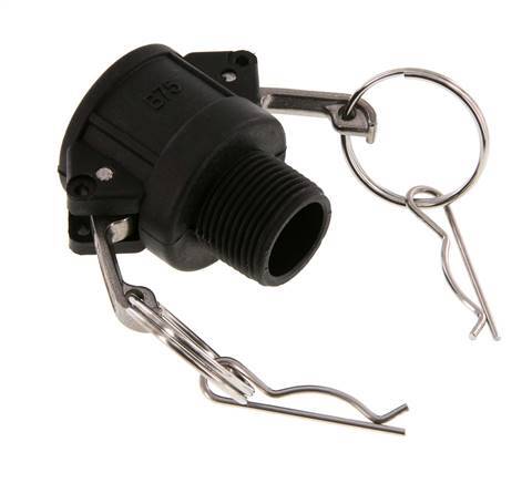 Camlock DN 20 (3/4'') Polypropylen-Kupplung R 3/4'' Außengewinde Typ B MIL-C-27487