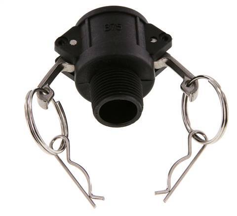 Camlock DN 20 (3/4'') Polypropylen-Kupplung R 3/4'' Außengewinde Typ B MIL-C-27487