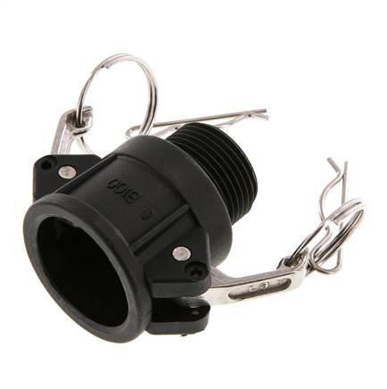 Camlock DN 25 (1'') Polypropylen-Kupplung R 1'' Außengewinde Typ B MIL-C-27487