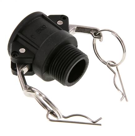 Camlock DN 25 (1'') Polypropylen-Kupplung R 1'' Außengewinde Typ B MIL-C-27487
