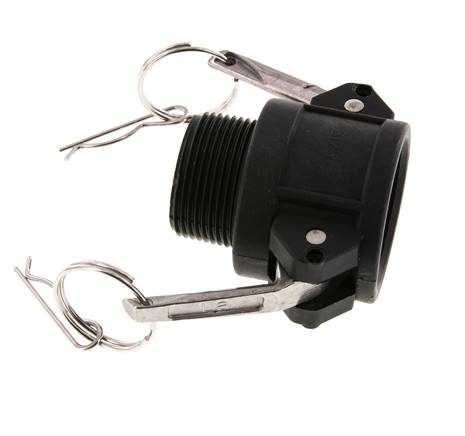 Camlock DN 32 (1 1/4'') Polypropylen-Kupplung R 1 1/4'' Außengewinde Typ B MIL-C-27487
