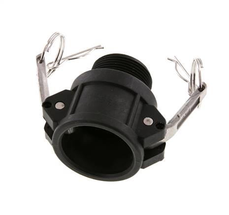 Camlock DN 32 (1 1/4'') Polypropylen-Kupplung R 1 1/4'' Außengewinde Typ B MIL-C-27487