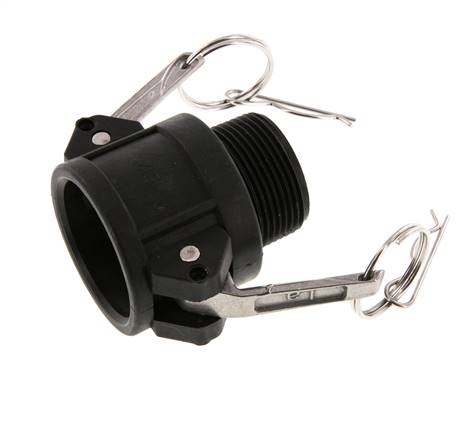 Camlock DN 32 (1 1/4'') Polypropylen-Kupplung R 1 1/4'' Außengewinde Typ B MIL-C-27487