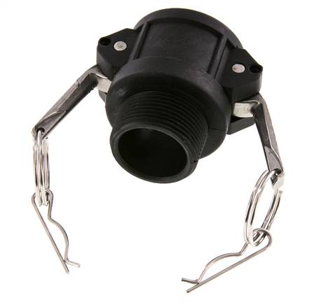 Camlock DN 32 (1 1/4'') Polypropylen-Kupplung R 1 1/4'' Außengewinde Typ B MIL-C-27487