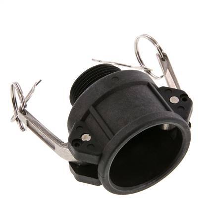Camlock DN 40 (1 1/2'') Polypropylene Coupling R 1 1/4'' Male Thread Type B MIL-C-27487