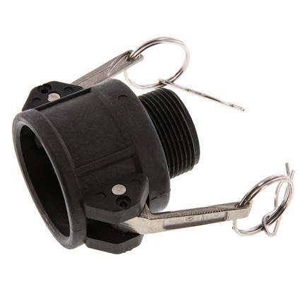 Camlock DN 40 (1 1/2'') Polypropylen-Kupplung R 1 1/4'' Außengewinde Typ B MIL-C-27487