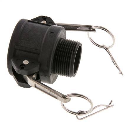 Camlock DN 40 (1 1/2'') Polypropylen-Kupplung R 1 1/4'' Außengewinde Typ B MIL-C-27487