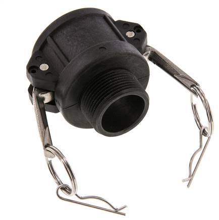 Camlock DN 40 (1 1/2'') Polypropylen-Kupplung R 1 1/4'' Außengewinde Typ B MIL-C-27487