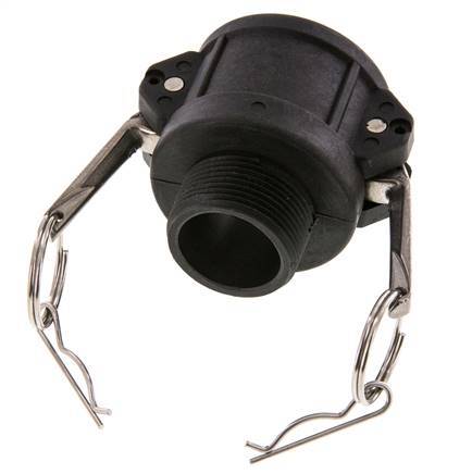 Camlock DN 40 (1 1/2'') Polypropylen-Kupplung R 1 1/4'' Außengewinde Typ B MIL-C-27487