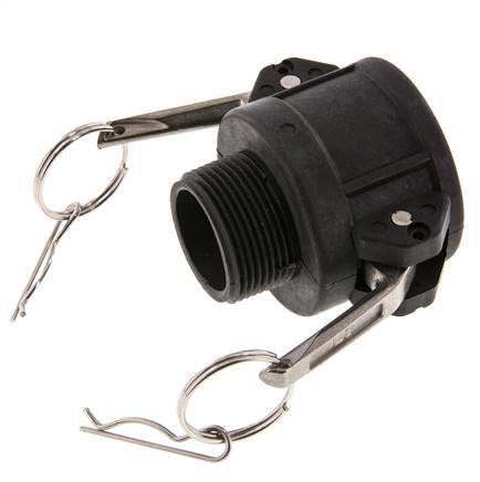 Camlock DN 40 (1 1/2'') Polypropylen-Kupplung R 1 1/4'' Außengewinde Typ B MIL-C-27487