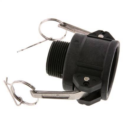 Camlock DN 40 (1 1/2'') Polypropylen-Kupplung R 1 1/4'' Außengewinde Typ B MIL-C-27487