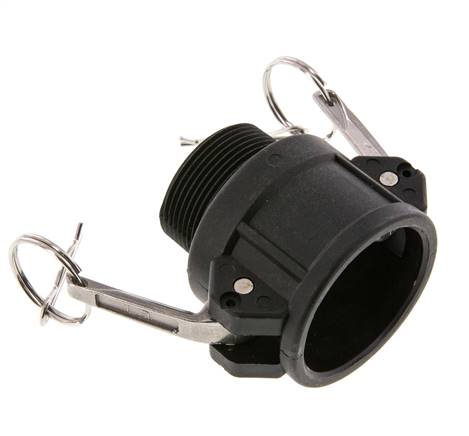 Camlock DN 40 (1 1/2'') Polypropylen-Kupplung R 1 1/2'' Außengewinde Typ B MIL-C-27487