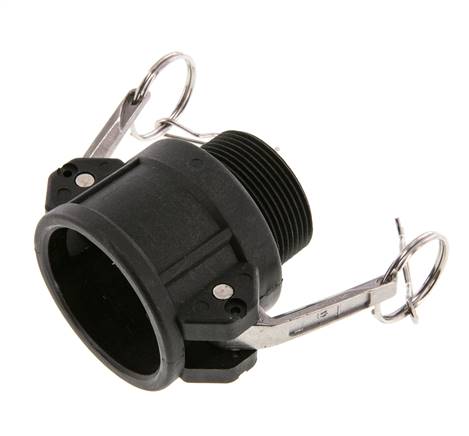 Camlock DN 40 (1 1/2'') Polypropylen-Kupplung R 1 1/2'' Außengewinde Typ B MIL-C-27487
