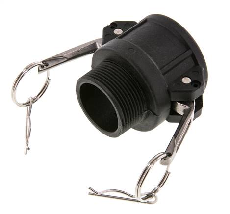 Camlock DN 40 (1 1/2'') Polypropylen-Kupplung R 1 1/2'' Außengewinde Typ B MIL-C-27487