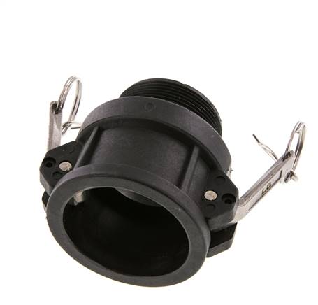 Camlock DN 50 (2'') Polypropylen-Kupplung R 2'' Außengewinde Typ B MIL-C-27487
