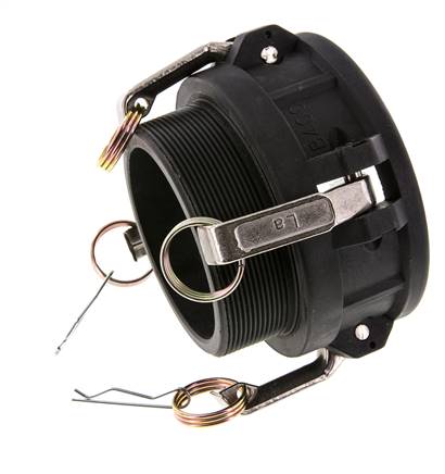 Camlock DN 90 (4'') Polypropylen-Kupplung R 4'' Außengewinde Typ B MIL-C-27487