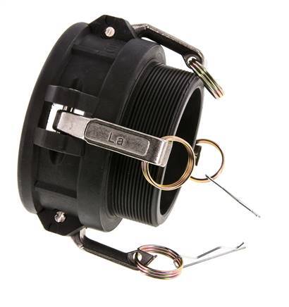 Camlock DN 90 (4'') Polypropylen-Kupplung R 4'' Außengewinde Typ B MIL-C-27487
