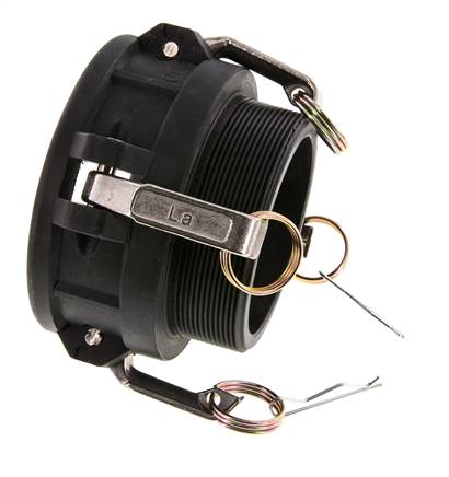 Camlock DN 90 (4'') Polypropylen-Kupplung R 4'' Außengewinde Typ B MIL-C-27487