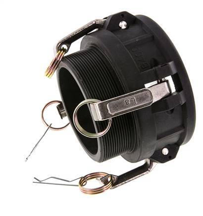 Camlock DN 90 (4'') Polypropylen-Kupplung R 4'' Außengewinde Typ B MIL-C-27487