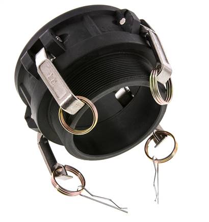 Camlock DN 90 (4'') Polypropylen-Kupplung R 4'' Außengewinde Typ B MIL-C-27487