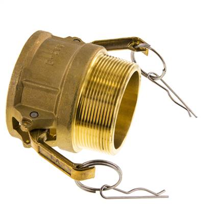 Camlock DN 60 (2 1/2'') Messing-Kupplung R 2 1/2'' Außengewinde Typ B MIL-C-27487
