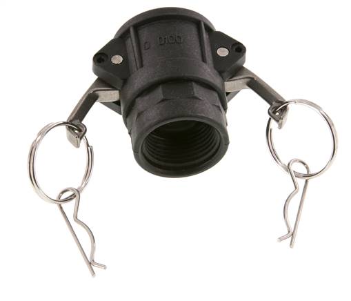 Camlock DN 25 (1'') Polypropylen-Kupplung Rp 1'' Innengewinde Typ D MIL-C-27487