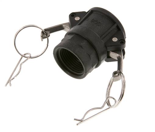 Camlock DN 25 (1'') Polypropylen-Kupplung Rp 1'' Innengewinde Typ D MIL-C-27487
