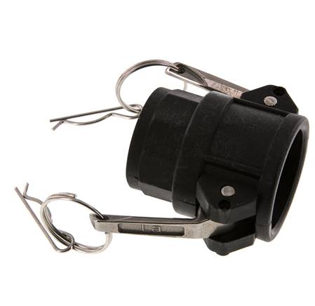 Camlock DN 32 (1 1/4'') Polypropylen-Kupplung Rp 1 1/4'' Innengewinde Typ D MIL-C-27487