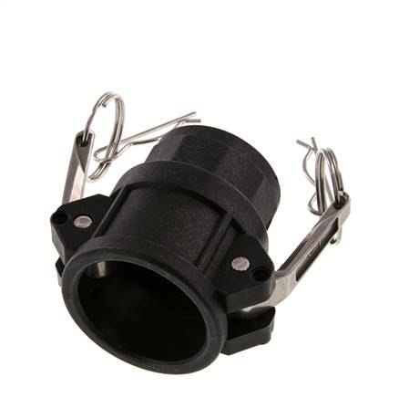Camlock DN 32 (1 1/4'') Polypropylen-Kupplung Rp 1 1/4'' Innengewinde Typ D MIL-C-27487