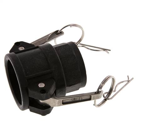 Camlock DN 32 (1 1/4'') Polypropylen-Kupplung Rp 1 1/4'' Innengewinde Typ D MIL-C-27487