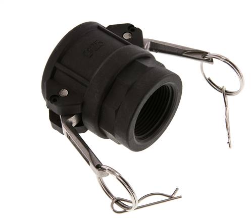 Camlock DN 40 (1 1/2'') Polypropylen-Kupplung Rp 1 1/4'' Innengewinde Typ D MIL-C-27487