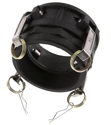 Camlock DN 90 (4'') Polypropylen-Kupplung Rp 4'' Innengewinde Typ D MIL-C-27487