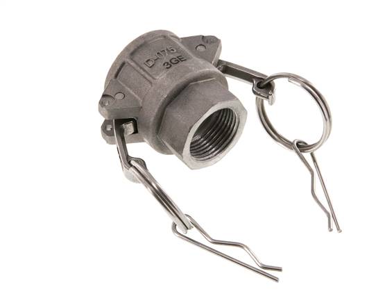 Camlock DN 20 (3/4'') Aluminium-Kupplung Rp 3/4'' Innengewinde Typ D MIL-C-27487