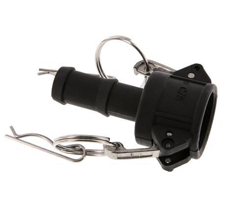 Camlock DN 20 (3/4'') Polypropylen-Kupplung Schlauchpfeiler (19 mm) Typ C MIL-C-27487