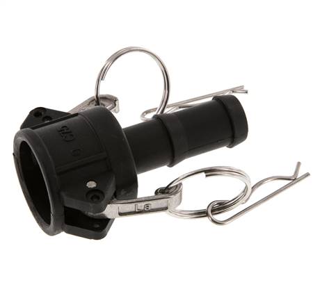 Camlock DN 20 (3/4'') Polypropylen-Kupplung Schlauchpfeiler (19 mm) Typ C MIL-C-27487