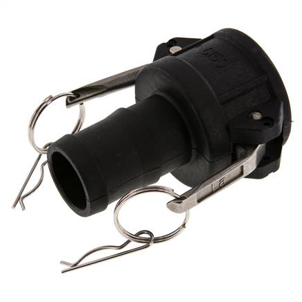 Camlock DN 40 (1 1/2'') Polypropylen-Kupplung Schlauchpfeiler (38 mm) Typ C MIL-C-27487