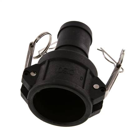 Camlock DN 40 (1 1/2'') Polypropylen-Kupplung Schlauchpfeiler (38 mm) Typ C MIL-C-27487