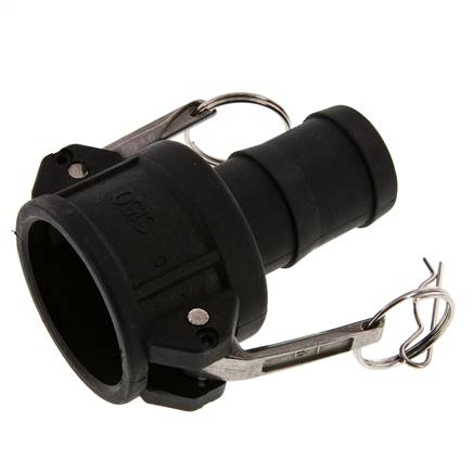 Camlock DN 40 (1 1/2'') Polypropylen-Kupplung Schlauchpfeiler (38 mm) Typ C MIL-C-27487