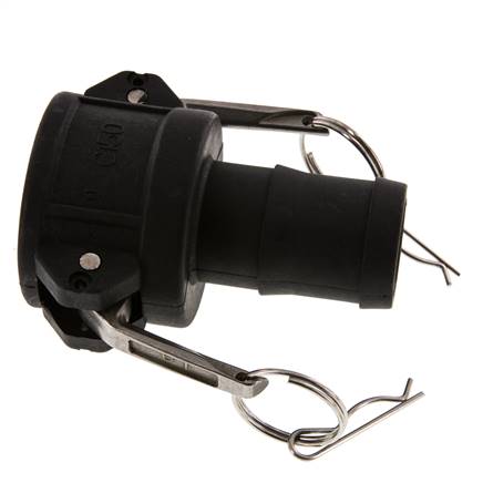 Camlock DN 40 (1 1/2'') Polypropylen-Kupplung Schlauchpfeiler (38 mm) Typ C MIL-C-27487